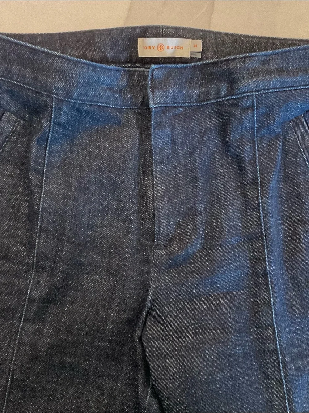 Tory Burch Women's Straight Leg Blue Jeans